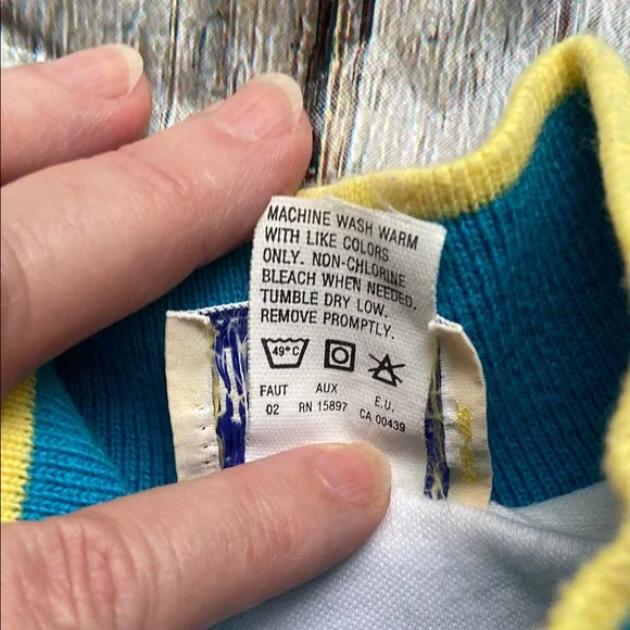 Okie Dokie Blue and White Polo Shirt Sporty Knit Style - Picture 5 of 8